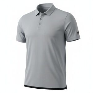 Adidas Golf Polo Shirt Mens Gray ClimaChill Short Sleeve Performance Athletic L
